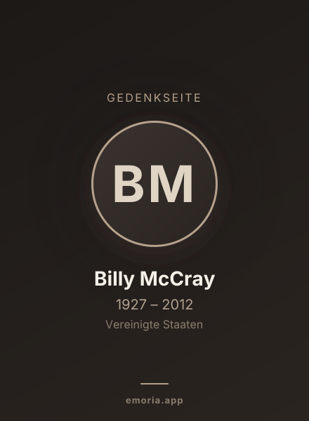 Gedenkportrait von Billy McCray