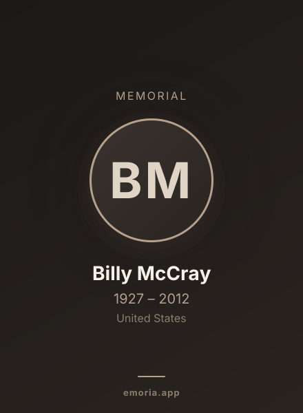 Memorial portrait of Billy McCray
