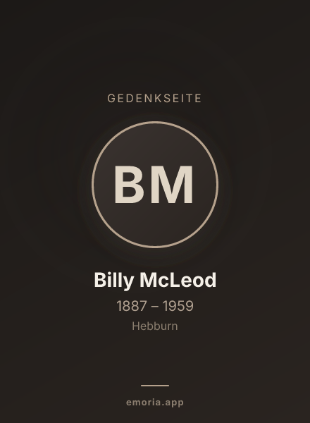 Gedenkportrait von Billy McLeod