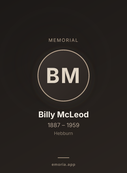 Memorial portrait of Billy McLeod