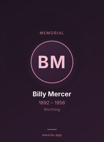 Memorial portrait of Billy Mercer