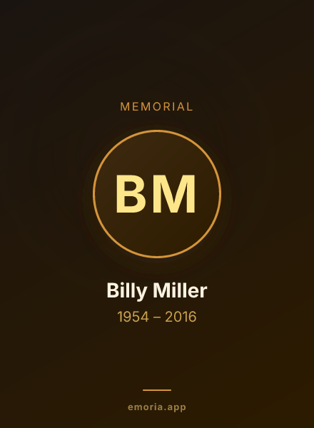 Memorial portrait of Billy Miller