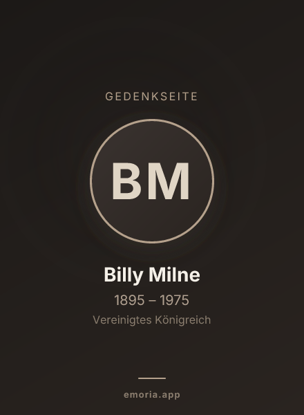 Gedenkportrait von Billy Milne