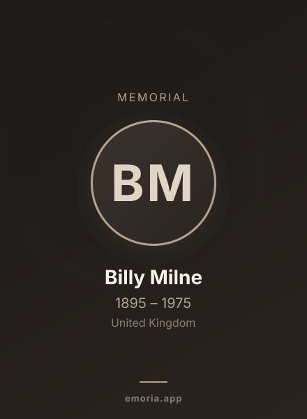 Memorial portrait of Billy Milne
