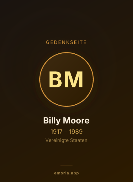 Gedenkportrait von Billy Moore
