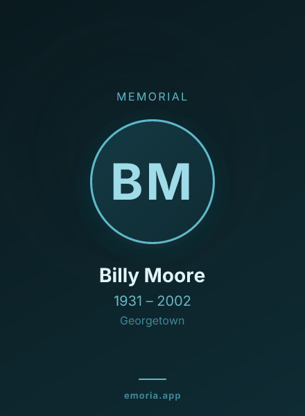 Memorial portrait of Billy Moore