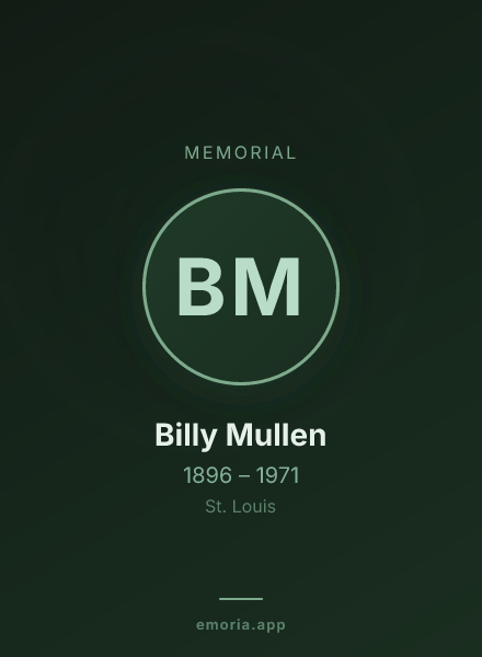 Memorial portrait of Billy Mullen