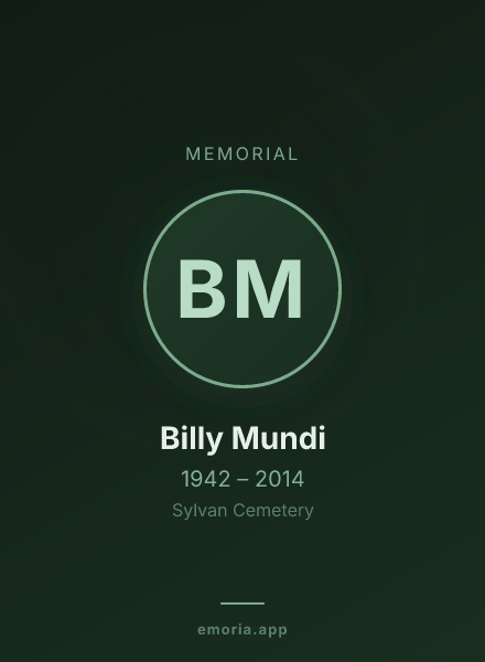 Memorial portrait of Billy Mundi