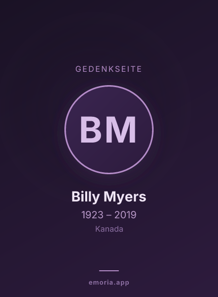 Gedenkportrait von Billy Myers