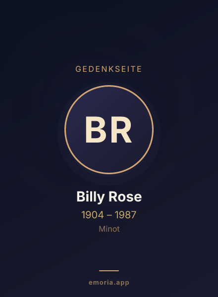 Gedenkportrait von Billy Rose