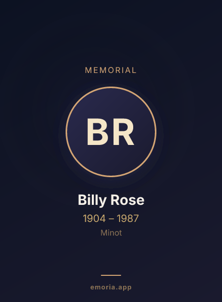 Memorial portrait of Billy Rose