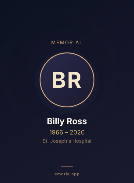 Memorial portrait of Billy Ross