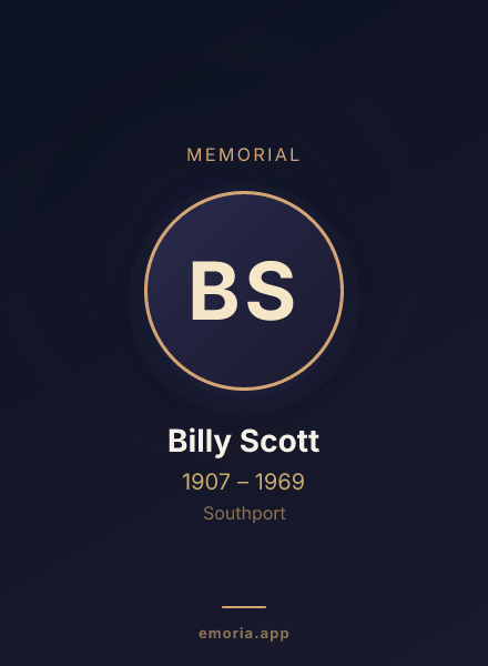Memorial portrait of Billy Scott