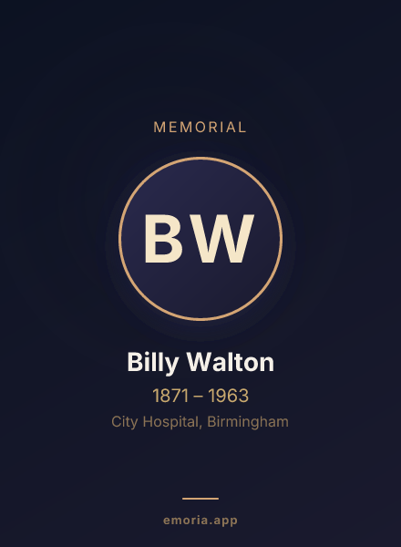 Memorial portrait of Billy Walton