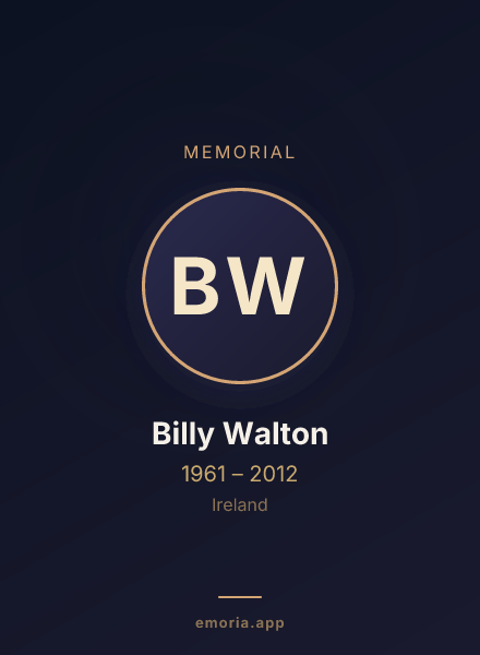 Memorial portrait of Billy Walton
