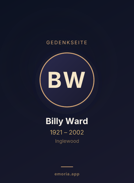 Gedenkportrait von Billy Ward