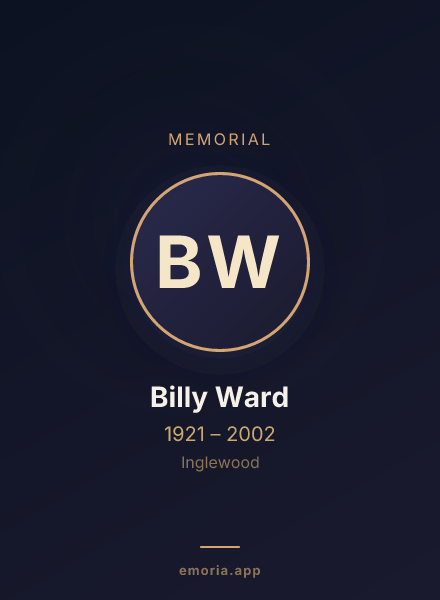 Memorial portrait of Billy Ward