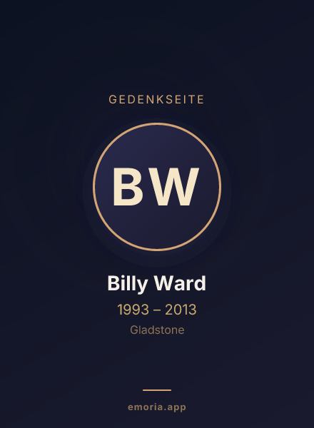 Gedenkportrait von Billy Ward