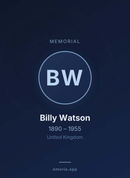 Memorial portrait of Billy Watson