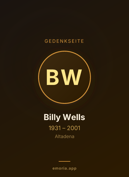 Gedenkportrait von Billy Wells