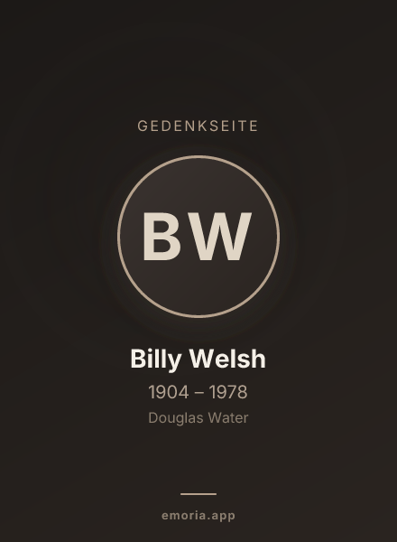 Gedenkportrait von Billy Welsh