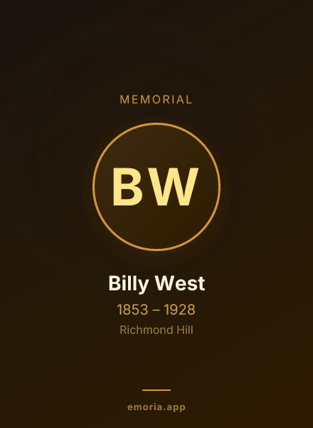 Memorial portrait of Billy West