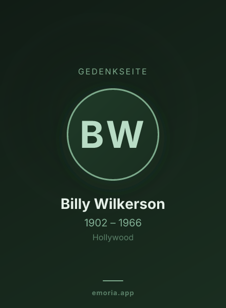 Gedenkportrait von Billy Wilkerson