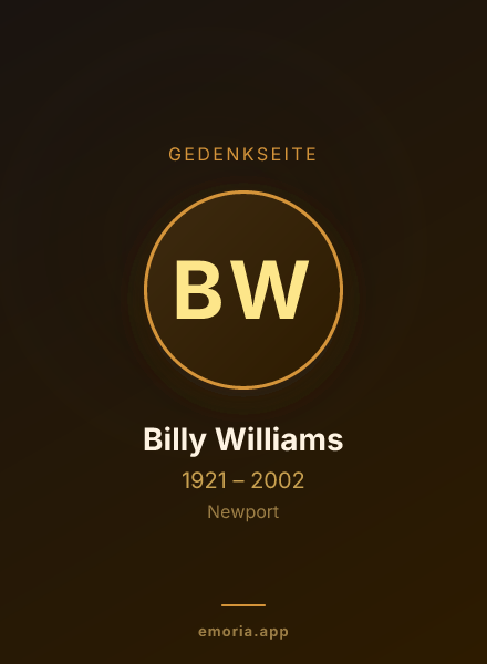Gedenkportrait von Billy Williams