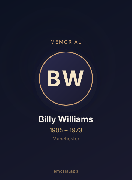 Memorial portrait of Billy Williams
