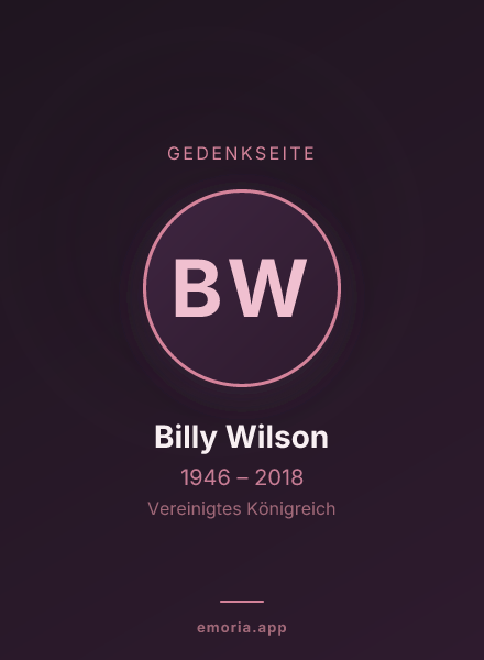 Gedenkportrait von Billy Wilson