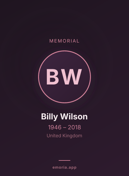 Memorial portrait of Billy Wilson