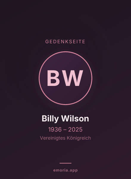 Gedenkportrait von Billy Wilson