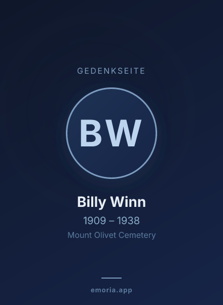 Gedenkportrait von Billy Winn