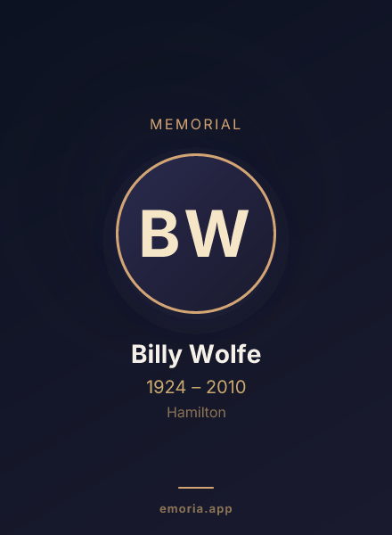Memorial portrait of Billy Wolfe