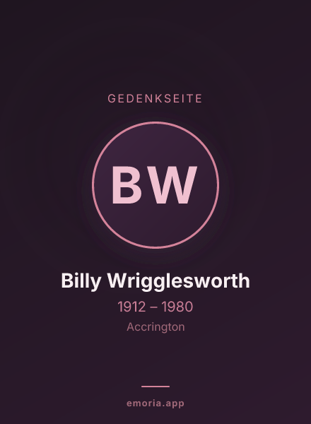 Gedenkportrait von Billy Wrigglesworth
