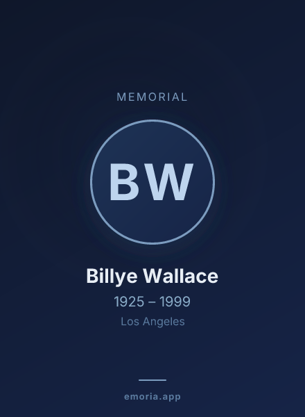 Memorial portrait of Billye Wallace