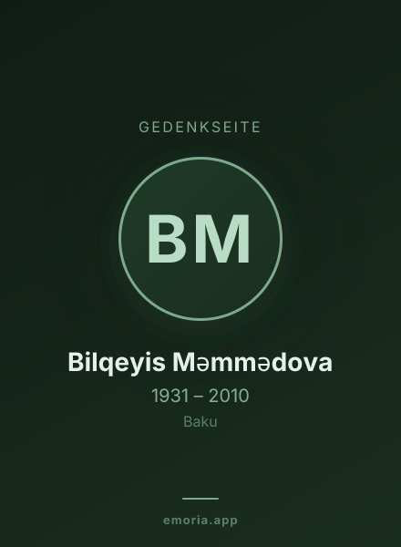 Gedenkportrait von Bilqeyis Məmmədova