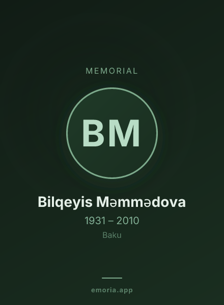 Memorial portrait of Bilqeyis Məmmədova