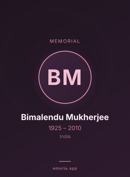 Memorial portrait of Bimalendu Mukherjee