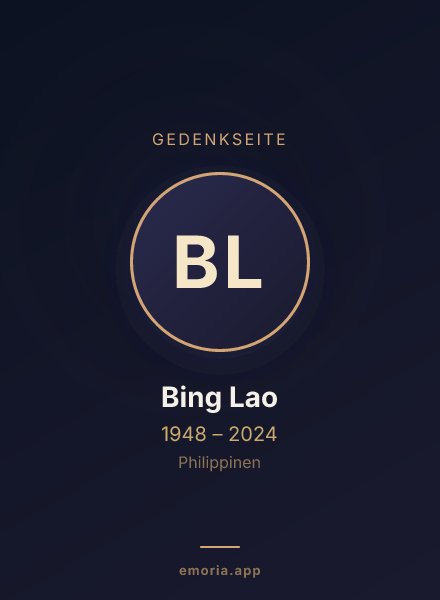 Gedenkportrait von Bing Lao