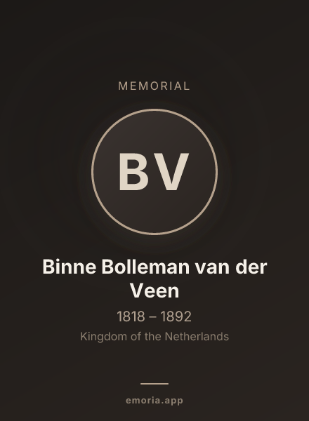 Memorial portrait of Binne Bolleman van der Veen
