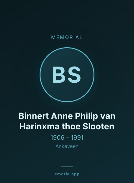 Memorial portrait of Binnert Anne Philip van Harinxma thoe Slooten
