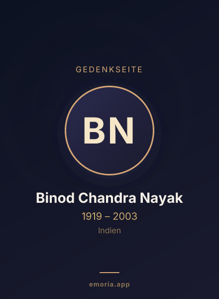 Gedenkportrait von Binod Chandra Nayak