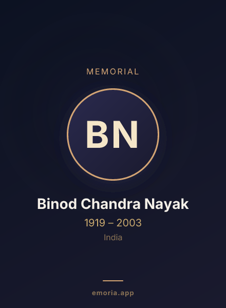 Memorial portrait of Binod Chandra Nayak