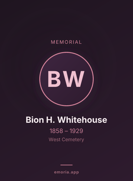 Memorial portrait of Bion H. Whitehouse