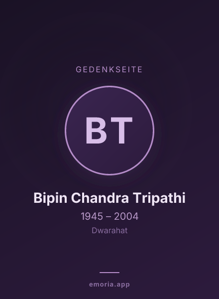 Gedenkportrait von Bipin Chandra Tripathi