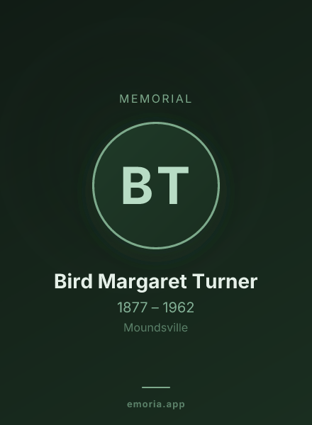 Memorial portrait of Bird Margaret Turner