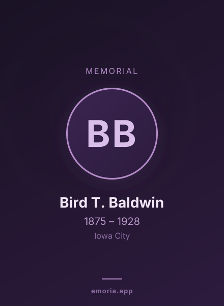 Memorial portrait of Bird T. Baldwin
