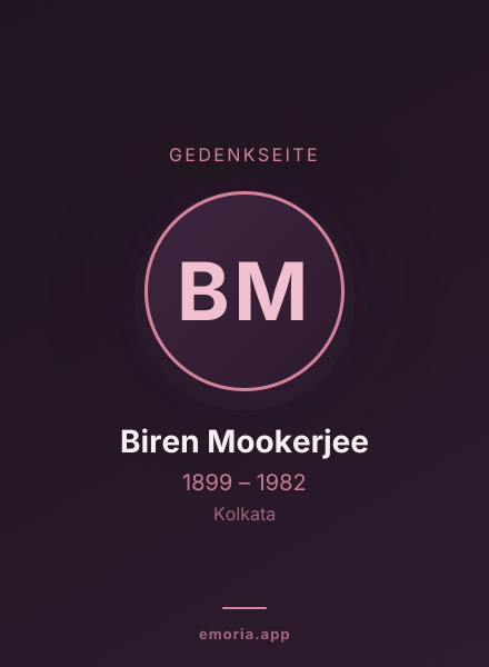 Gedenkportrait von Biren Mookerjee
