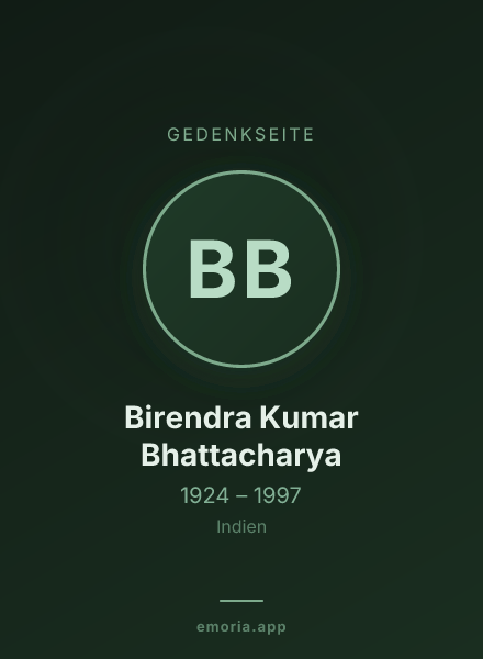 Gedenkportrait von Birendra Kumar Bhattacharya